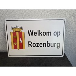 Metalen Bord – Welkom op Rozenburg (30 x 20 cm)